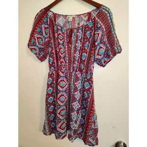 Forever 21 Aztec/Tribal Print Dress Knee Length  Dress Size Small